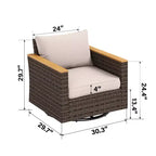 Captiva Designs Ensemble de conversation d'extérieur 12 pièces en rotin et osier avec pouf rembourré