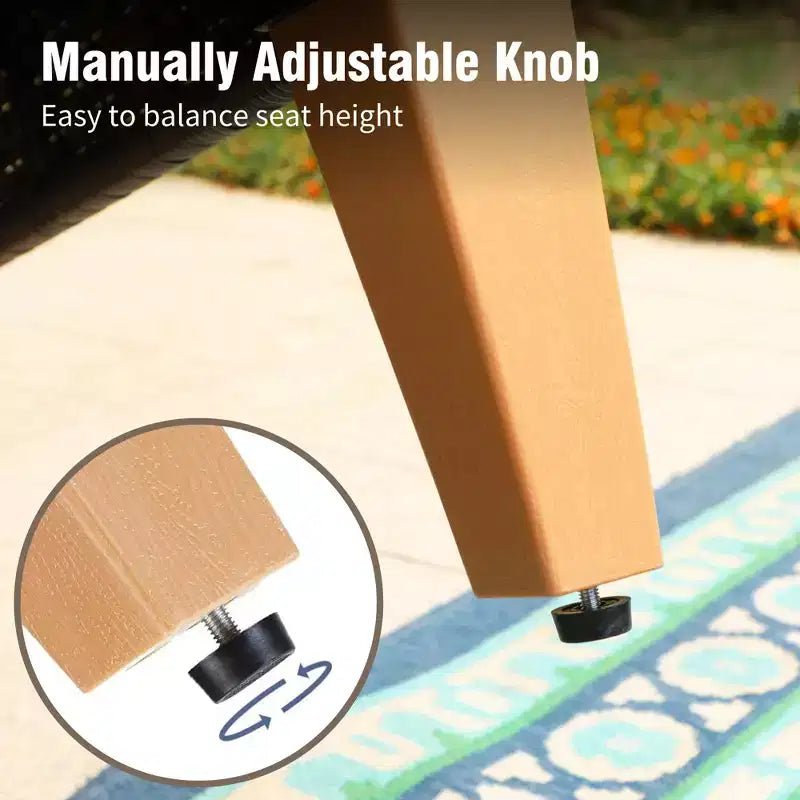Captiva Designs Ensemble de conversation d'extérieur 12 pièces en rotin et osier avec pouf rembourré
