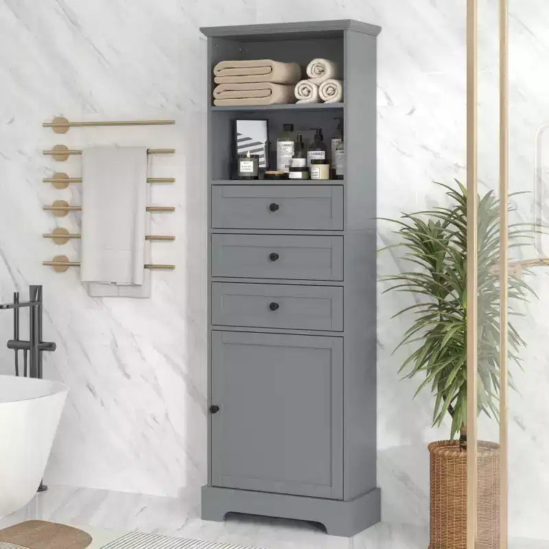 Armadietto verticale con cassetti e ripiani regolabili per bagno, studio, ufficio e interni