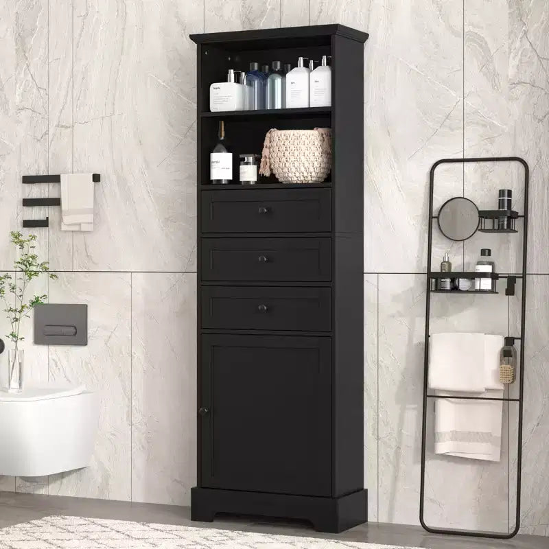Armadietto verticale con cassetti e ripiani regolabili per bagno, studio, ufficio e interni