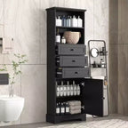 Whisen Verticle Storage Cabinet with Drawers and Adjustable Shelves for Bathroom, Study, Office and Interior