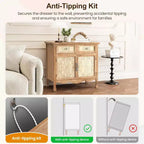 Credenza con cassetti e ante Heynemo, mobile da cucina, credenza a buffet, organizer in legno