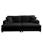 Poltrona Chaise Longue Oversize da Interno, Divano Moderno Rivestito in Velluto a Coste da 85 W con 2 Pouf Rimovibili, Comoda Poltrona Divano Pigro