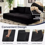 Poltrona Chaise Longue Oversize da Interno, Divano Moderno Rivestito in Velluto a Coste da 85 W con 2 Pouf Rimovibili, Comoda Poltrona Divano Pigro