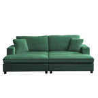 Poltrona Chaise Longue Oversize da Interno, Divano Moderno Rivestito in Velluto a Coste da 85 W con 2 Pouf Rimovibili, Comoda Poltrona Divano Pigro