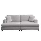 Poltrona Chaise Longue Oversize da Interno, Divano Moderno Rivestito in Velluto a Coste da 85 W con 2 Pouf Rimovibili, Comoda Poltrona Divano Pigro