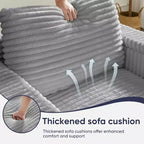 Poltrona Chaise Longue Oversize da Interno, Divano Moderno Rivestito in Velluto a Coste da 85 W con 2 Pouf Rimovibili, Comoda Poltrona Divano Pigro