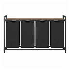 Cesto portabiancheria con separatore, 45,7 x 13 x 28,4 pollici, cesto per la biancheria con 4 sacchi estraibili e rimovibili, scaffale, struttura in metallo (40L)