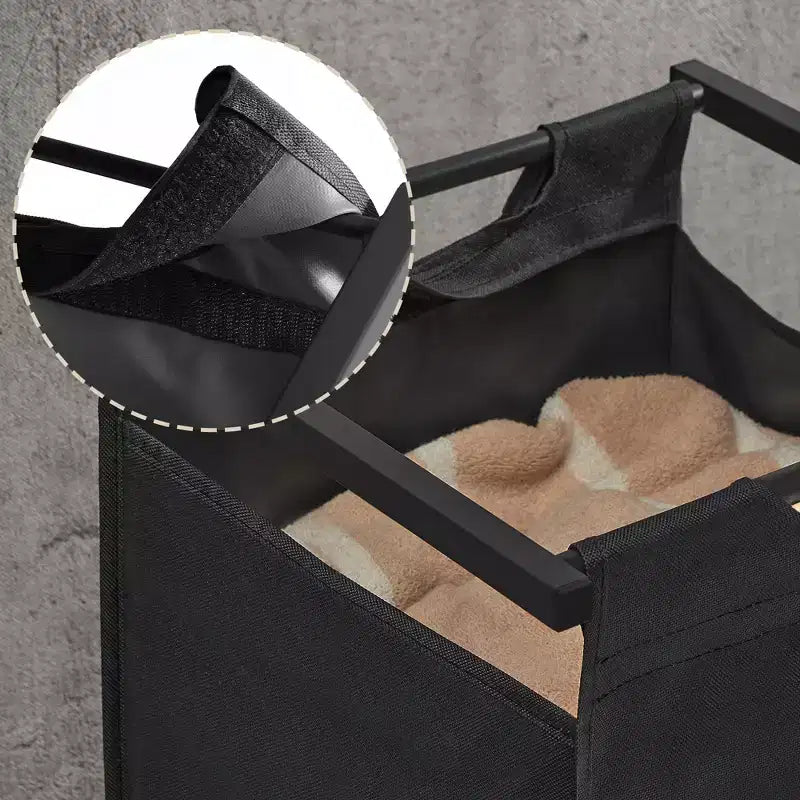 Cesto portabiancheria con separatore, 45,7 x 13 x 28,4 pollici, cesto per la biancheria con 4 sacchi estraibili e rimovibili, scaffale, struttura in metallo (40L)