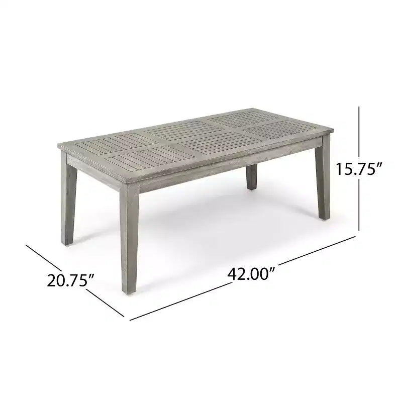Set Divano a 3 Posti e Tavolino da Caffè da Esterno Christopher Knight Home Sewell in Legno di Acacia e Vimini