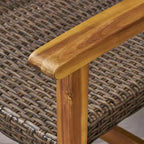 Set Divano a 3 Posti e Tavolino da Caffè da Esterno Christopher Knight Home Sewell in Legno di Acacia e Vimini