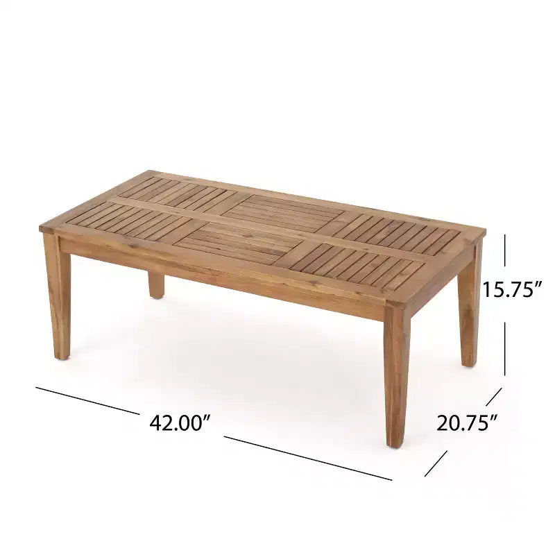 Set Divano a 3 Posti e Tavolino da Caffè da Esterno Christopher Knight Home Sewell in Legno di Acacia e Vimini