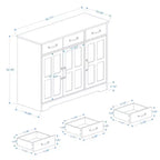 Credenza in Stile Rustico: 3 Ante, 3 Cassetti, Perfetta per la Sala da Pranzo
