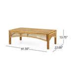 Christopher Knight Home Allerton Set da Salotto da Esterno a 4 Posti in Legno di Acacia e Vimini con Cuscini, Teak e Beige