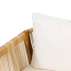 Christopher Knight Home Allerton Set da Salotto da Esterno a 4 Posti in Legno di Acacia e Vimini con Cuscini, Teak e Beige