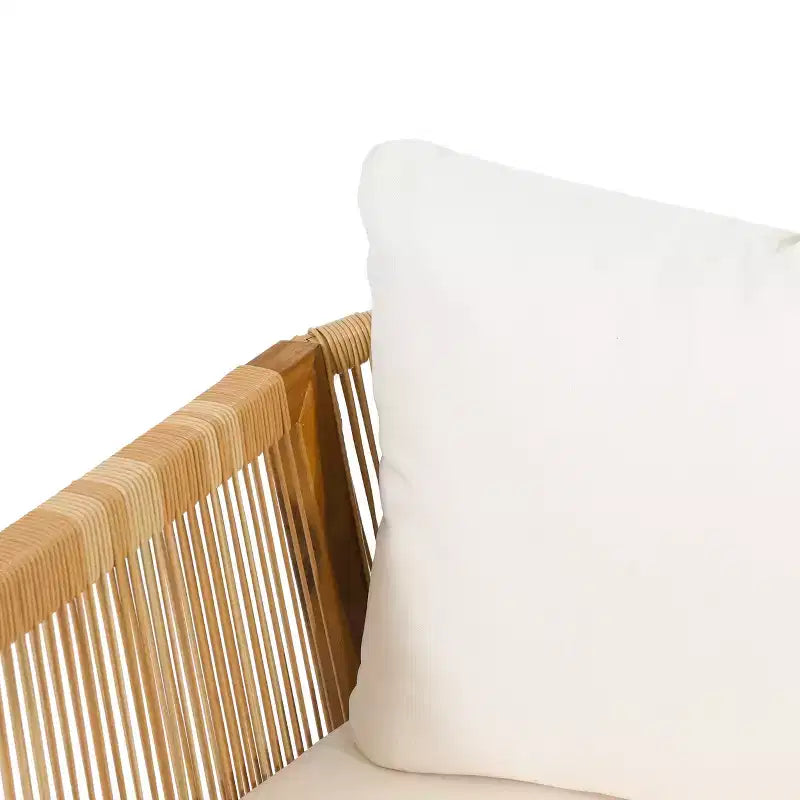Christopher Knight Home Allerton Set da Salotto da Esterno a 4 Posti in Legno di Acacia e Vimini con Cuscini, Teak e Beige