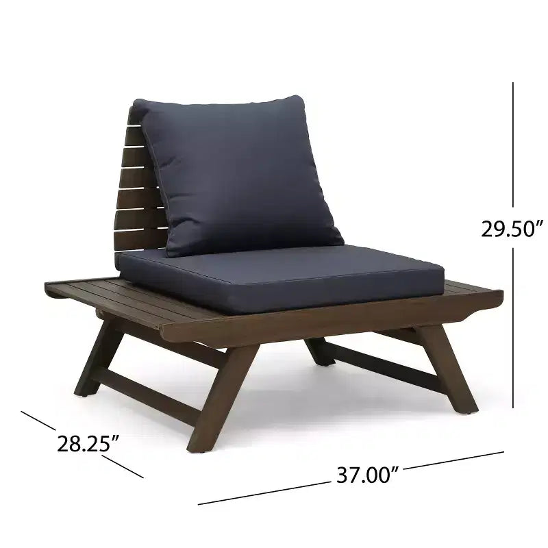 Christopher Knight Home Sedona Salotto da Esterno a 4 Posti in Legno di Acacia con Cuscini
