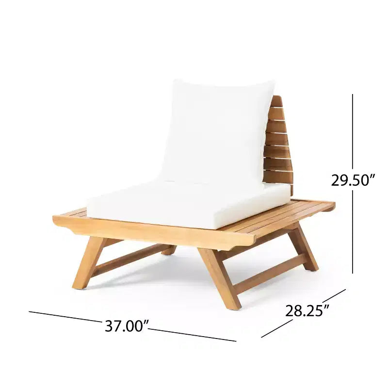 Christopher Knight Home Sedona Salotto da Esterno a 4 Posti in Legno di Acacia con Cuscini