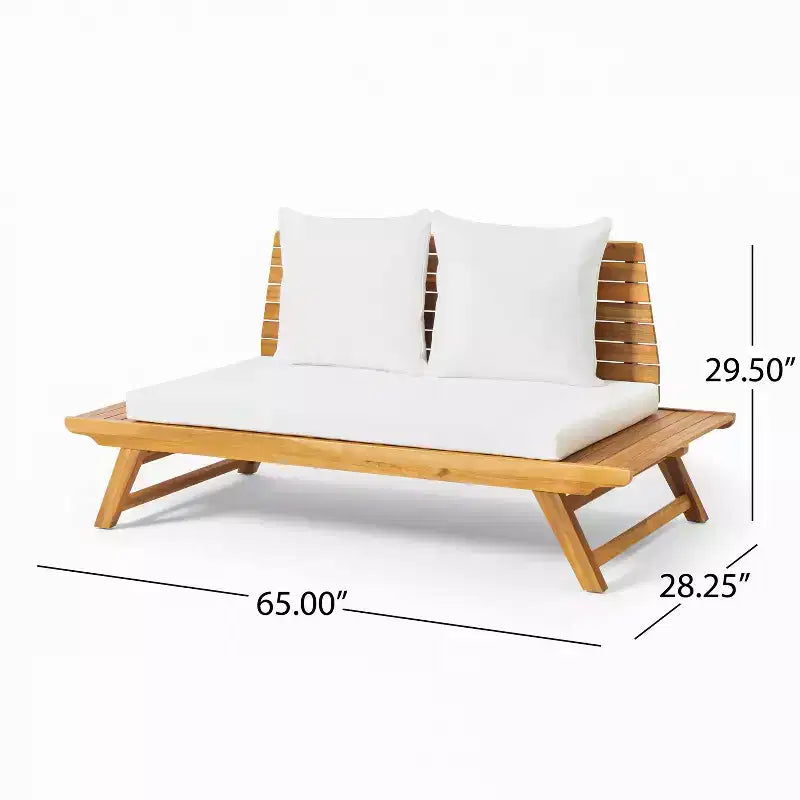 Christopher Knight Home Sedona Salotto da Esterno a 4 Posti in Legno di Acacia con Cuscini