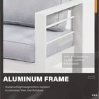 Ensemble de mobilier de jardin en aluminium Heynemo avec table brasero, mobilier d'extérieur en métal 4 pièces avec coussins pour jardin