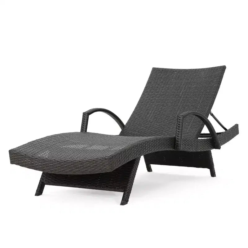 GDFStudio Soleil Set Salotto a Sdraio Regolabile da Esterno in Vimini a 3 Pezzi con Braccioli