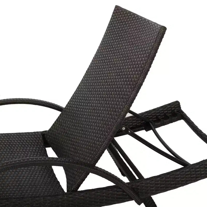 GDFStudio Soleil Set Salotto a Sdraio Regolabile da Esterno in Vimini a 3 Pezzi con Braccioli
