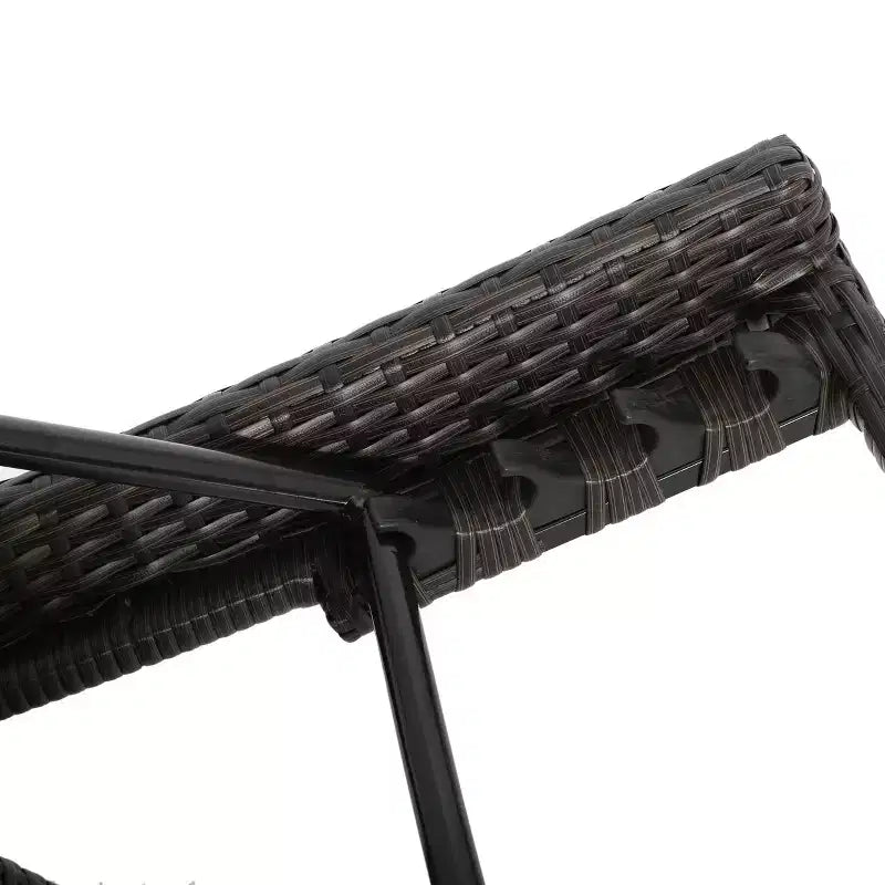 GDFStudio Soleil Set Salotto a Sdraio Regolabile da Esterno in Vimini a 3 Pezzi con Braccioli