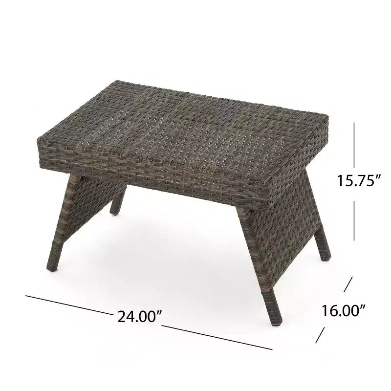 GDFStudio Soleil Set Salotto a Sdraio Regolabile da Esterno in Vimini a 3 Pezzi con Braccioli
