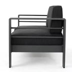 Ensemble de conversation extérieur 4 places GDFStudio Crested Bay en aluminium avec foyer gris foncé