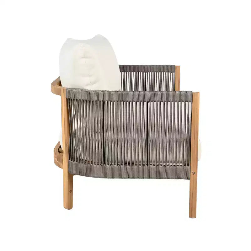 Set da salotto Christopher Knight Home Gilda con divanetto e tavolino da caffè in legno di acacia e corda intrecciata