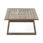 Christopher Knight Home Hazel Set da divano a due posti e tavolino da caffè per esterni in legno di acacia con cuscini