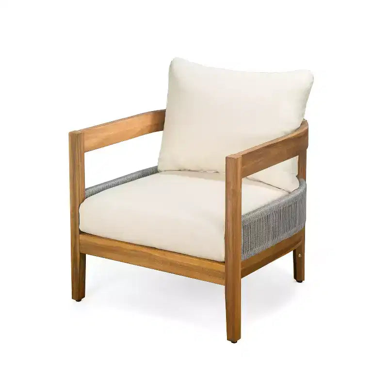 Christopher Knight Home Olympia, set da 4 pezzi per esterni in legno di acacia, beige/teak