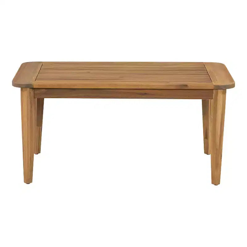 Christopher Knight Home Osborn Set 4 Pezzi da Esterno con Cuscino, in Legno di Acacia, Design a Doghe, Teak/Beige