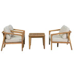 Christopher Knight Home Osborn Set 4 Pezzi da Esterno con Cuscino, in Legno di Acacia, Design a Doghe, Teak/Beige