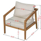 Christopher Knight Home Osborn Set 4 Pezzi da Esterno con Cuscino, in Legno di Acacia, Design a Doghe, Teak/Beige