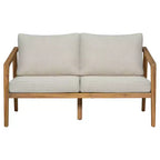 Christopher Knight Home Osborn Set 4 Pezzi da Esterno con Cuscino, in Legno di Acacia, Design a Doghe, Teak/Beige
