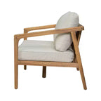 Christopher Knight Home Osborn Set 4 Pezzi da Esterno con Cuscino, in Legno di Acacia, Design a Doghe, Teak/Beige