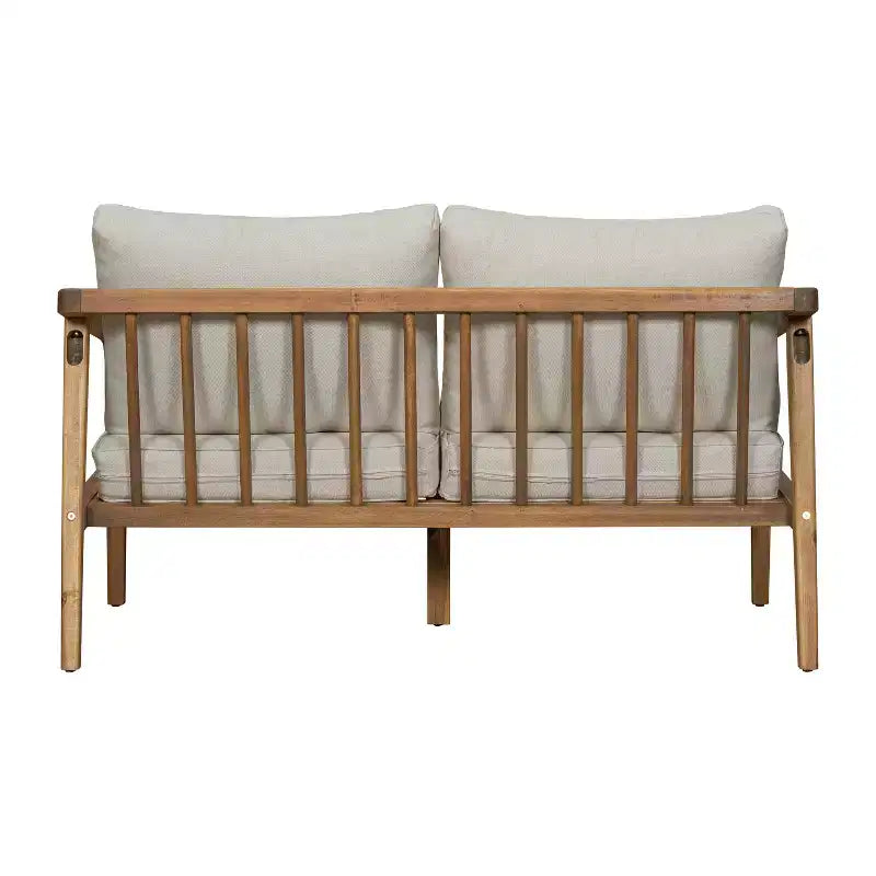 Christopher Knight Home Osborn Set 4 Pezzi da Esterno con Cuscino, in Legno di Acacia, Design a Doghe, Teak/Beige