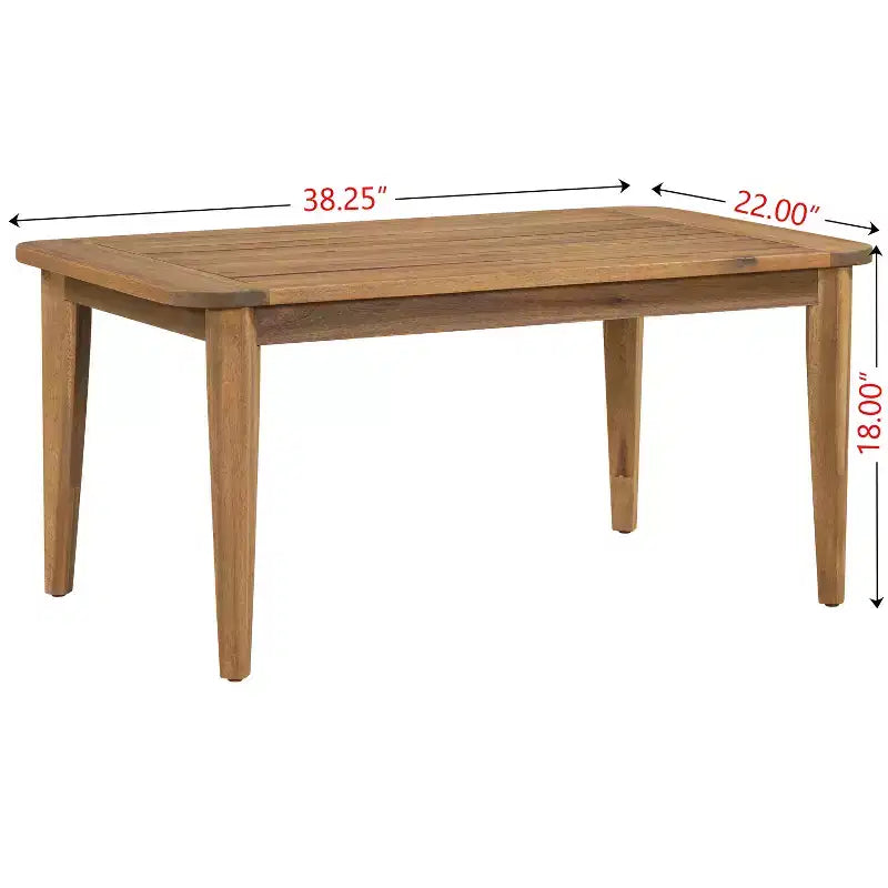 Christopher Knight Home Osborn Set 4 Pezzi da Esterno con Cuscino, in Legno di Acacia, Design a Doghe, Teak/Beige