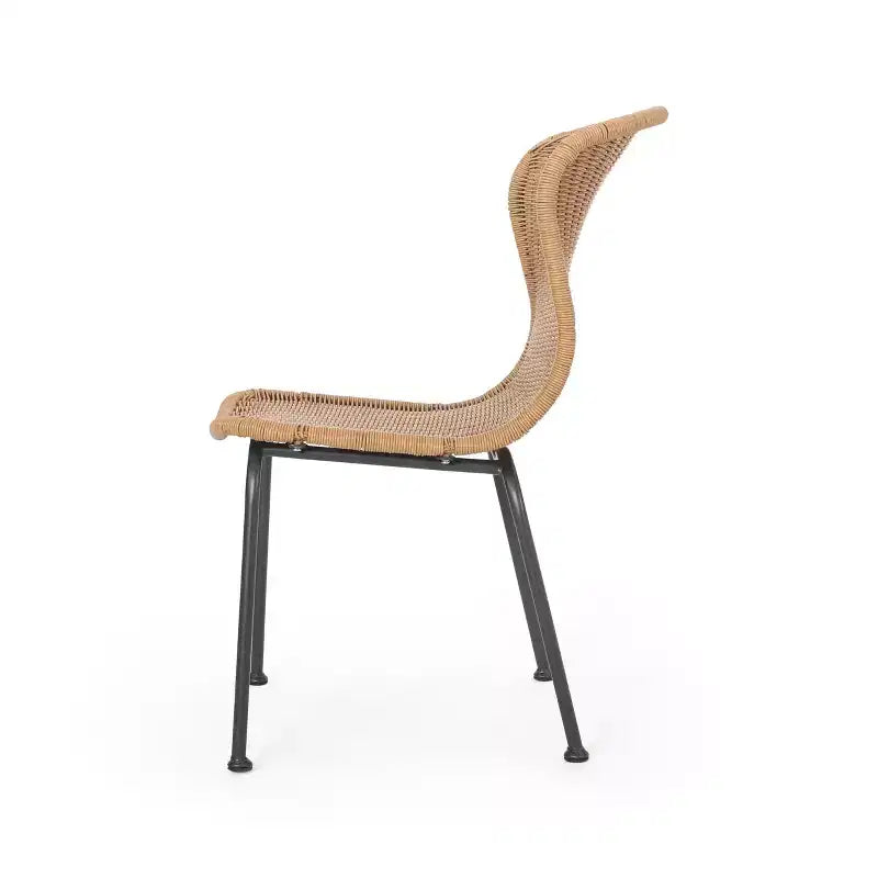 Christopher Knight Home Spinnaker Set Salotto da Esterno Boho 3 Pezzi in Vimini e Vetro Temperato, Marrone Chiaro/Nero