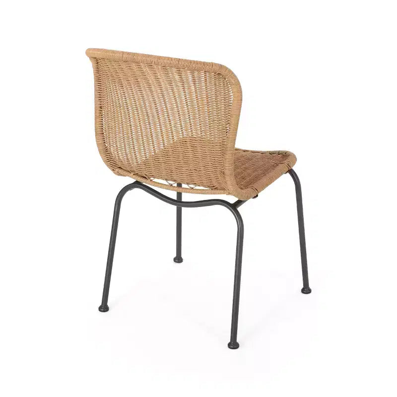 Christopher Knight Home Spinnaker Set Salotto da Esterno Boho 3 Pezzi in Vimini e Vetro Temperato, Marrone Chiaro/Nero