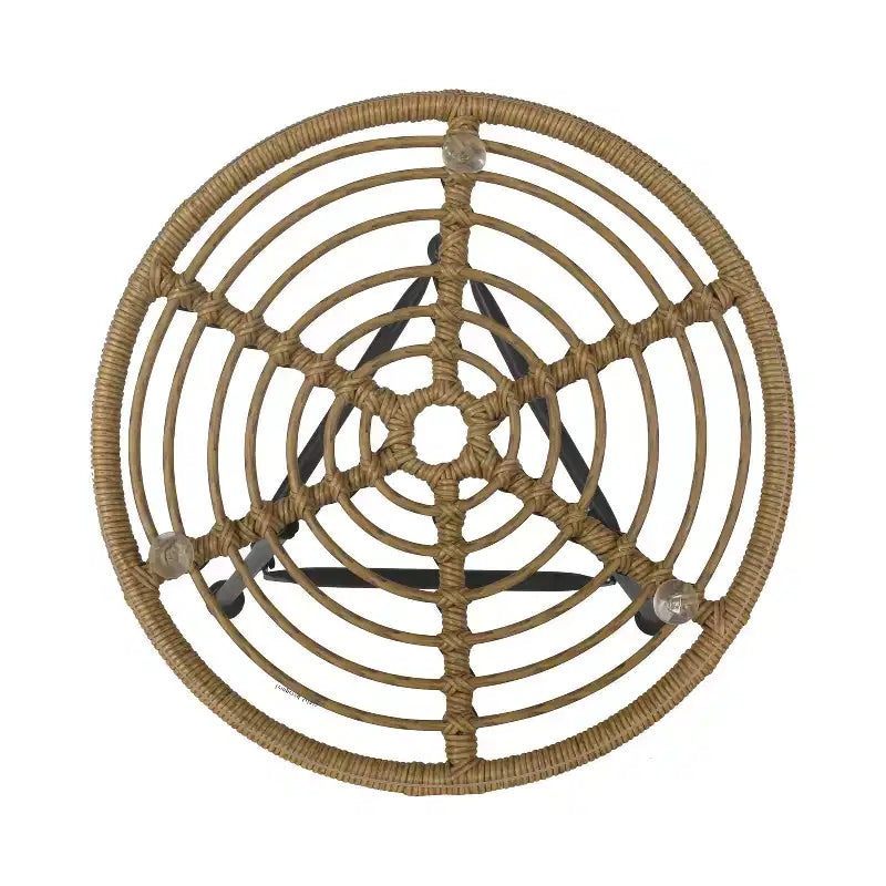 Christopher Knight Home Spinnaker Set Salotto da Esterno Boho 3 Pezzi in Vimini e Vetro Temperato, Marrone Chiaro/Nero