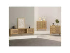 Meuble d'appoint Heynemo avec tiroirs, Meuble d'entrée avec pieds en chêne, Buffet décoratif en bois avec étagère réglable et portes, Naturel