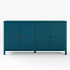 Heynemo Madia Credenza, Madia Credenza Moderna Mid-Century da 60'' con 4 Ante e Scaffali Regolabili, Madia Credenza per Ingresso, Blu Turchese