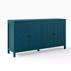 Heynemo Madia Credenza, Madia Credenza Moderna Mid-Century da 60'' con 4 Ante e Scaffali Regolabili, Madia Credenza per Ingresso, Blu Turchese