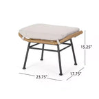 Christopher Knight Home Bechtel Ensemble 5 pièces de conversation d'extérieur en osier et verre trempé avec poufs