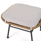 Christopher Knight Home Bechtel Ensemble 5 pièces de conversation d'extérieur en osier et verre trempé avec poufs