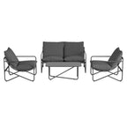 Ensemble de conversation 4 pièces Novogratz Wrenn avec coussins et assise en toile tendue