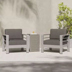 Christopher Knight Home Crested Bay Set Salotto da Esterno in Alluminio 3 Pezzi con Tavolino a C