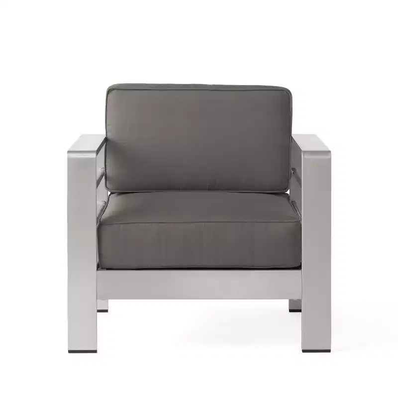 Christopher Knight Home Crested Bay Set Salotto da Esterno in Alluminio 3 Pezzi con Tavolino a C